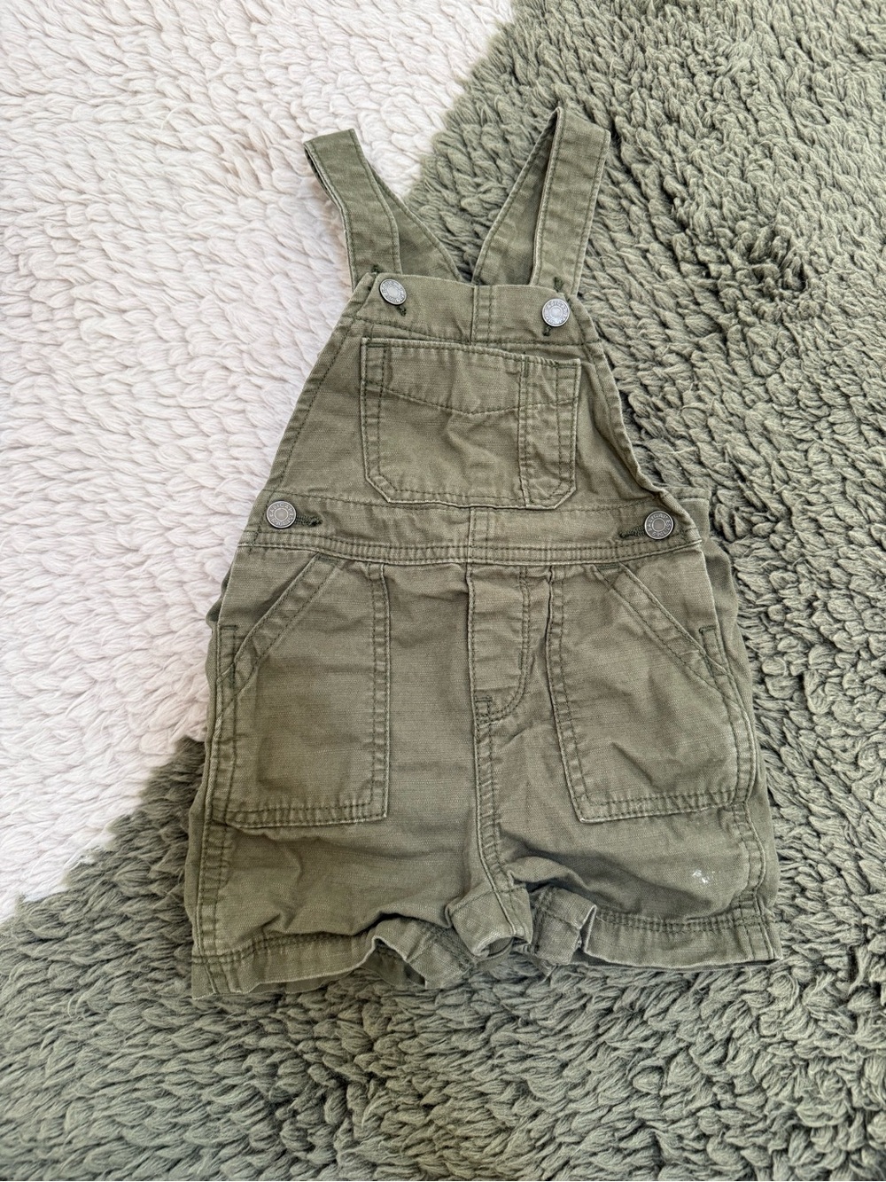 GAP Baby Olive Green Quilted Overalls